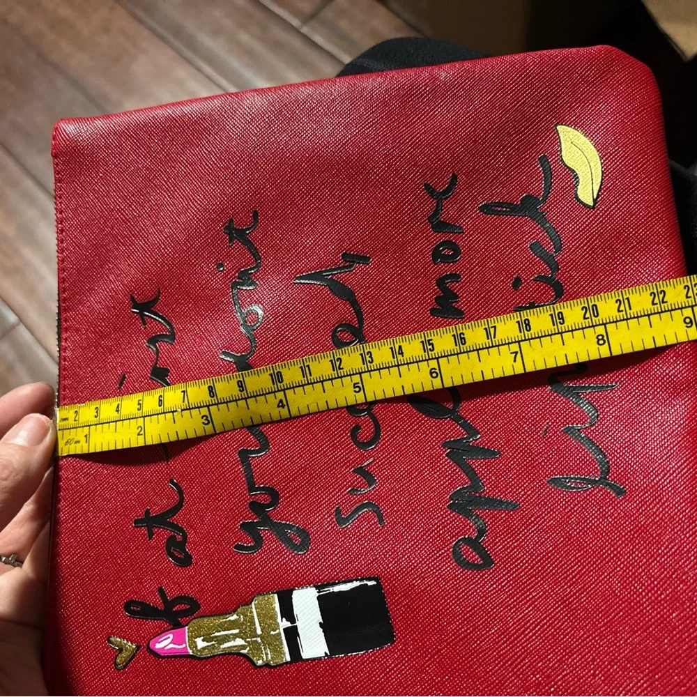 Red  Pouch with Lipstick Motif u